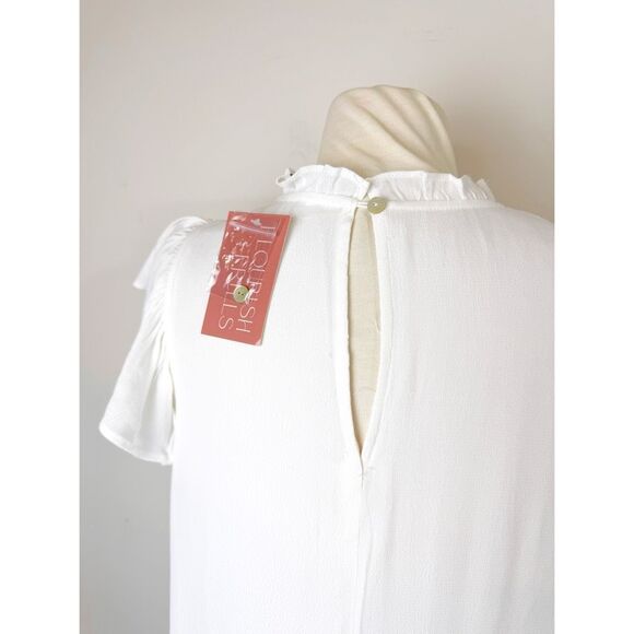 PINCH | ruffled tea length white dress | new nwt | large - Picture 8 of 12